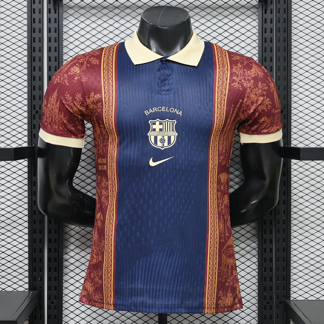 26/27 Barcelona Special Edition Navy Burgundy Player Version Polo Soccer Jersey