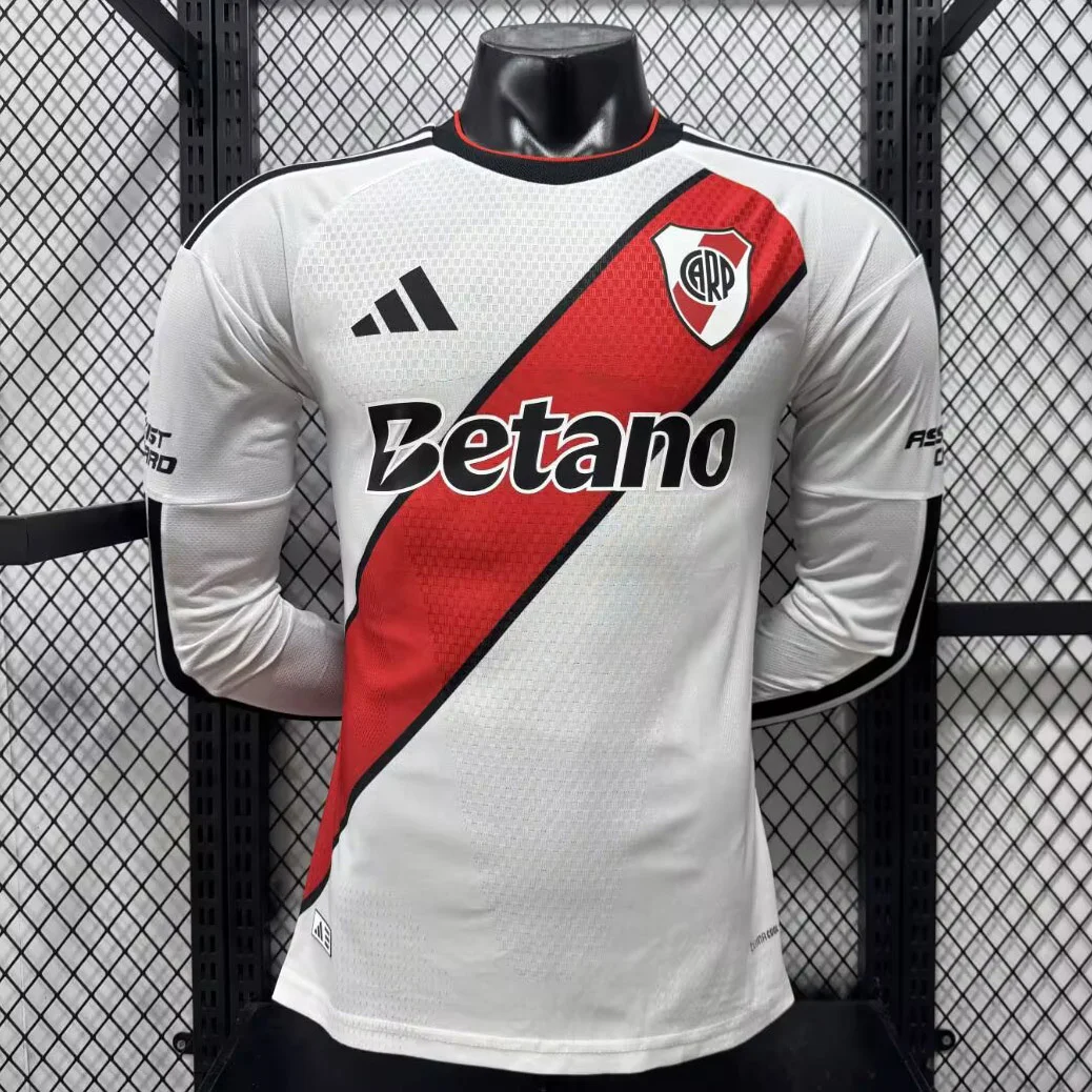 2027 River Plate Home Long Sleeve Player Version Soccer Jersey