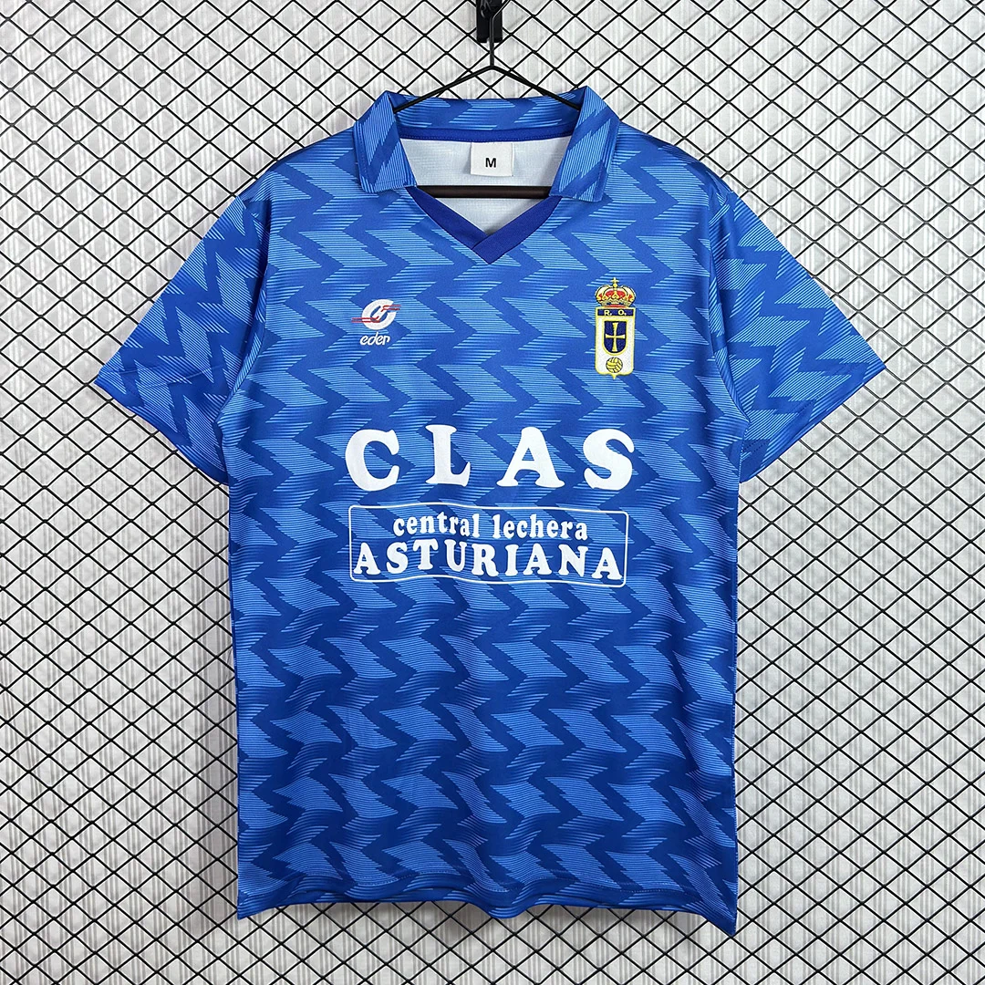 89/90 Real Oviedo Home Retro Soccer Jersey