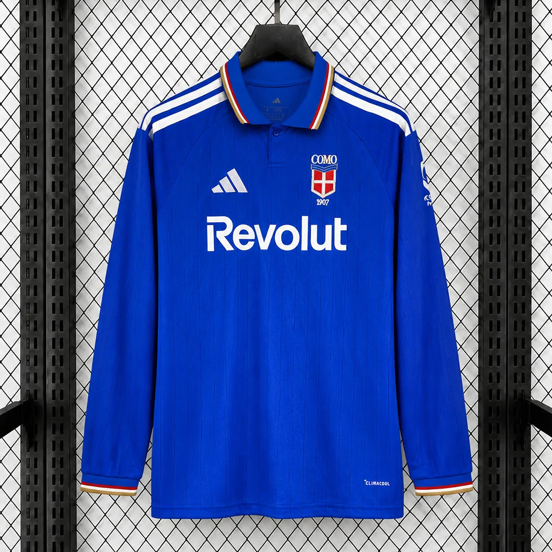26/27 Como 1907 Home Long Sleeve Soccer Jersey