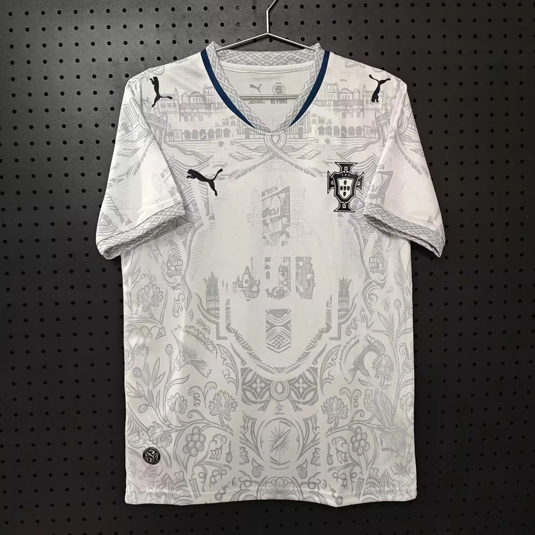 2026 Portugal Special Edition Azulejo Tile Floral Tapestry White Soccer Jersey