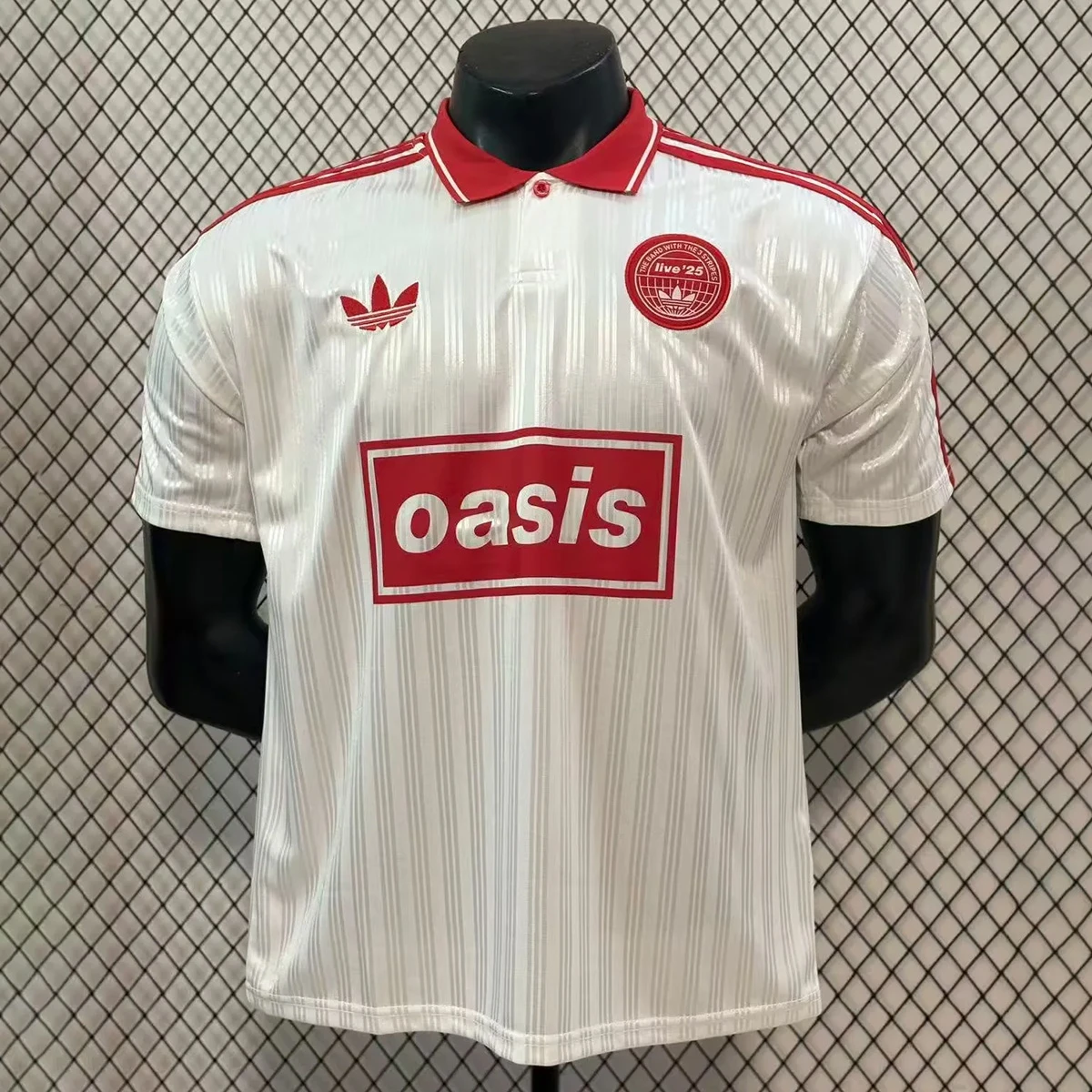 Adidas x Oasis White Red Soccer Jersey
