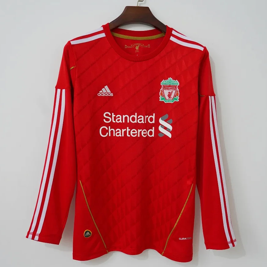 10/11 Liverpool Home Long Sleeve Retro Soccer Jersey