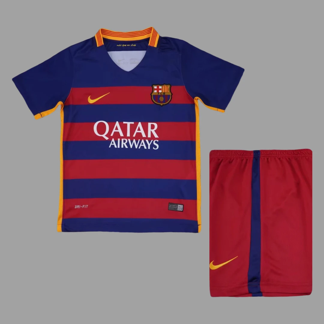 15/16 Barcelona Home Kids Retro Soccer Jersey Size 16-28
