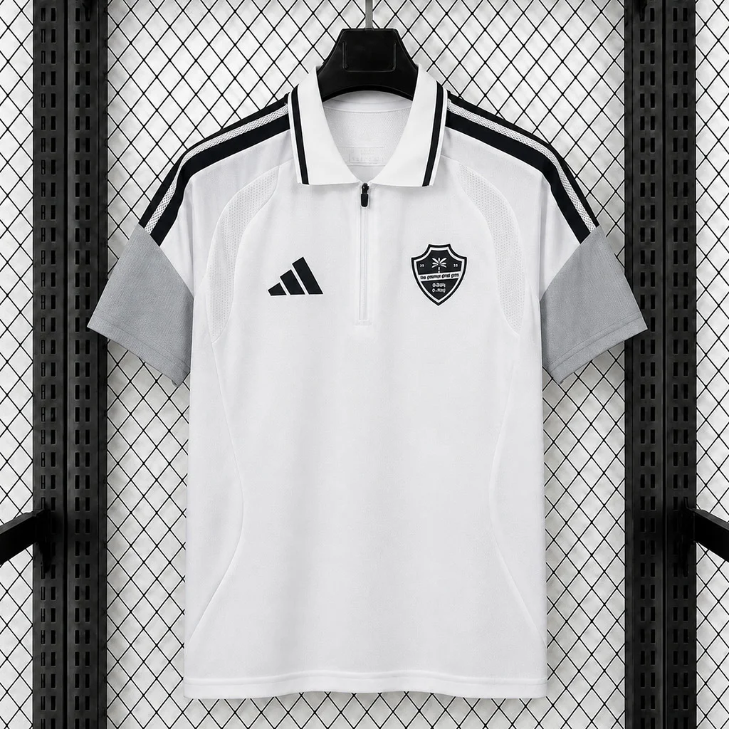 26/27 Al Ahli SFC White Black Travel Polo Shirt