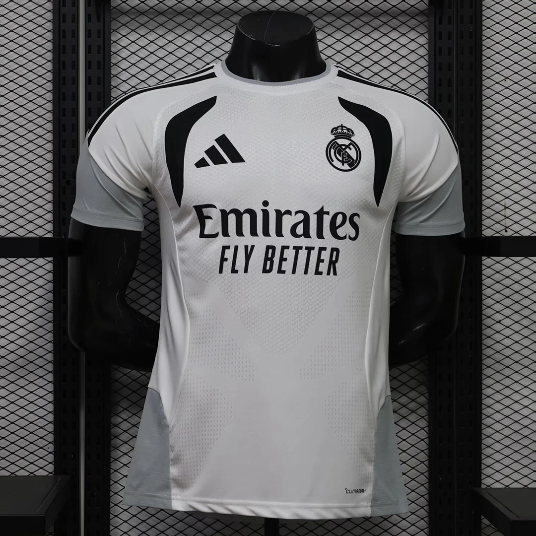 26/27 Real Madrid Track Player Version White Black Soccer Jersey