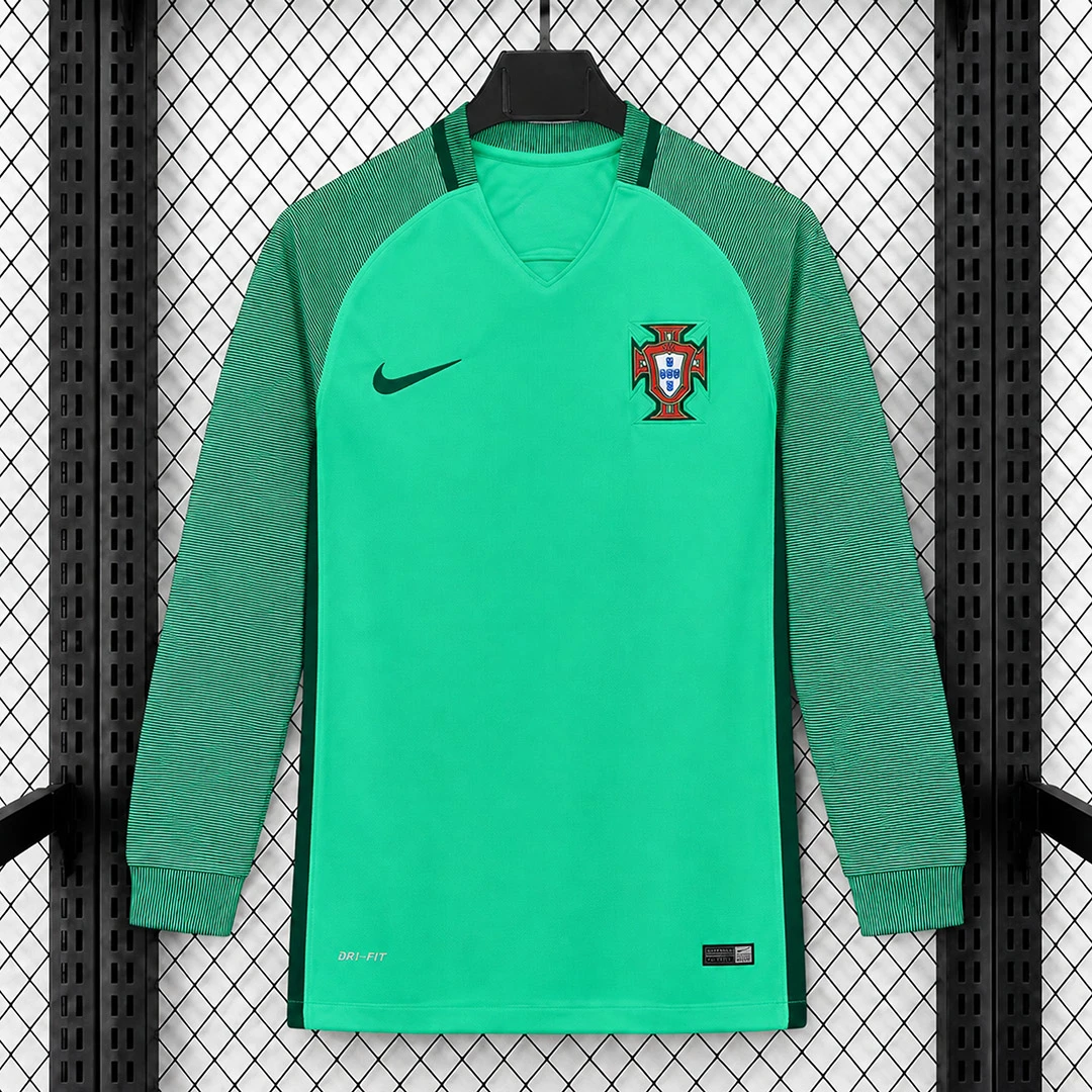2016 Portugal Away Long Sleeve Retro Soccer Jersey