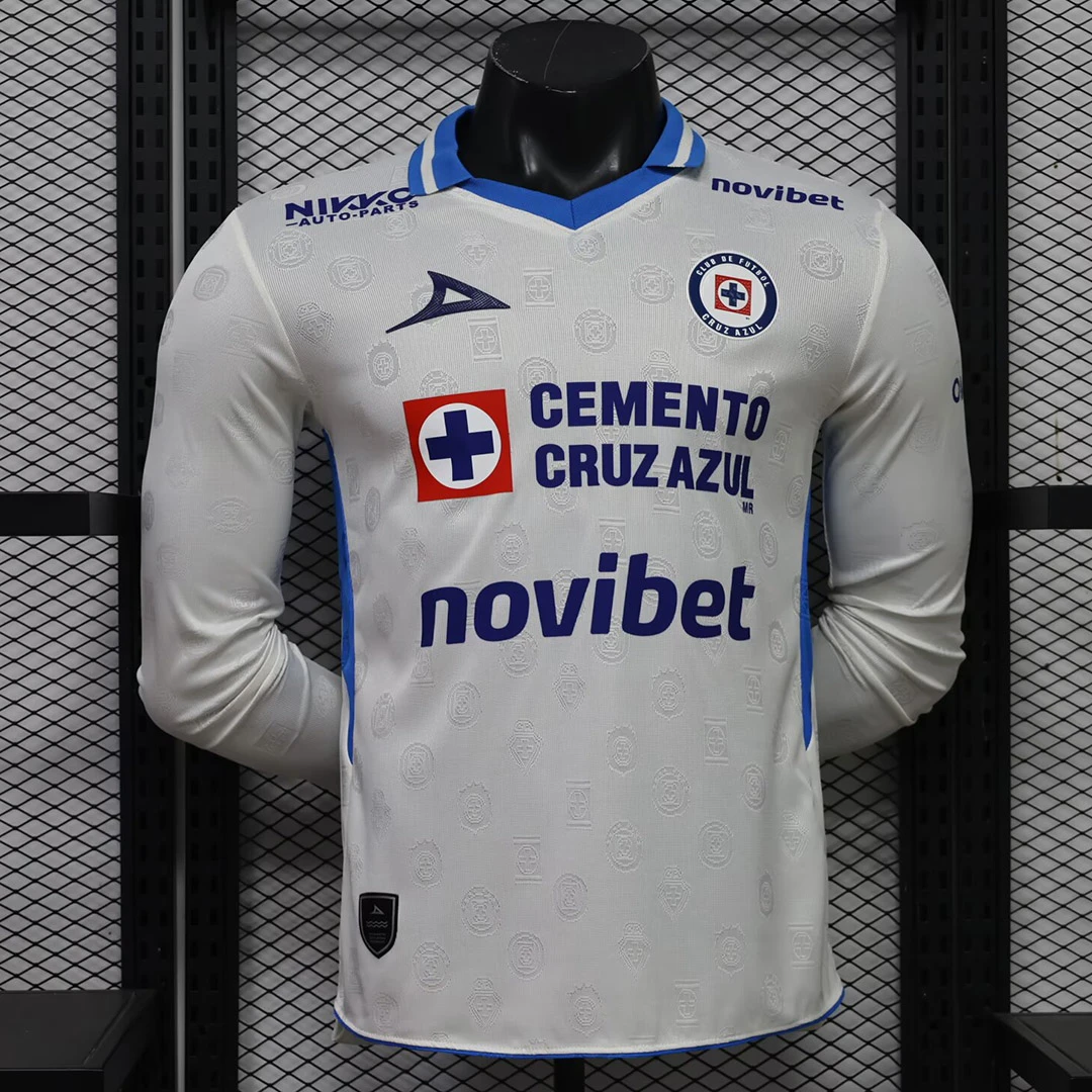 26/27 Cruz Azul Away Long Sleeve Player Version Soccer Jersey