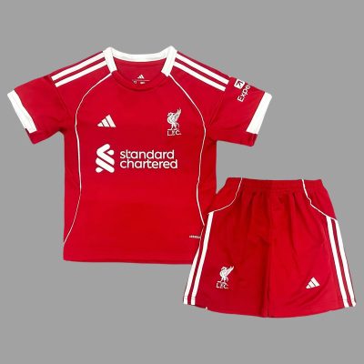 25/26 Liverpool Home Kids Soccer Jersey Size 16-28