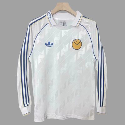 24/25 Leeds United White Long Sleeve Retro Soccer Jersey
