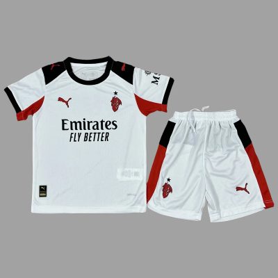 25/26 AC Milan Away Kids Soccer Jersey Size 16-28