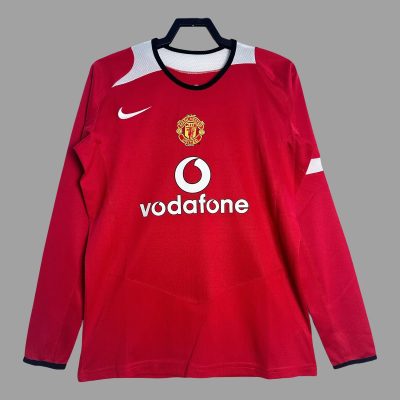 04/06 Manchester United Home Long Sleeve Retro Soccer Jersey