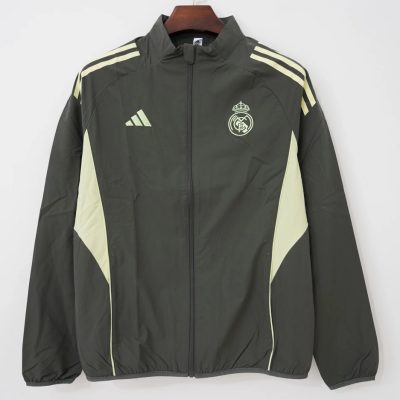 25/26 Real Madrid Black Green Windbreaker