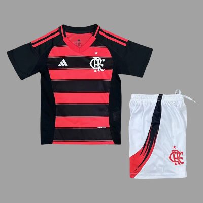 2025 Flamengo Home Kids Soccer Jersey Size 16-28
