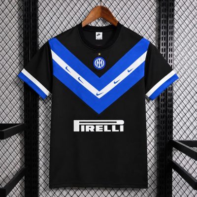 26/27 Inter Milan Retro Inspired Black Blue Short Sleeve Sweatshirt