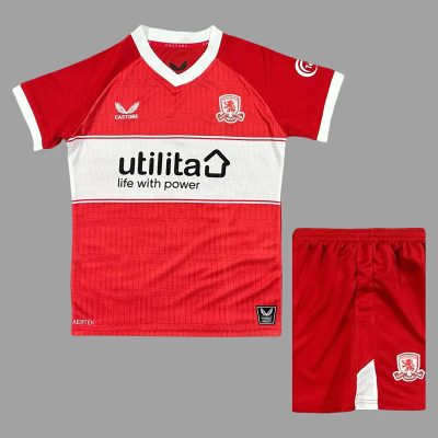 25/26 Middlesbrough Home Kids Soccer Jersey Size 16-28
