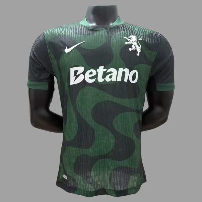 25/26 Sporting CP Lisbon Away Black Player Version Soccer Jersey