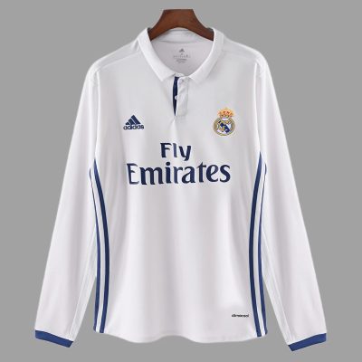 16/17 Real Madrid Home Long Sleeve Retro Soccer Jersey