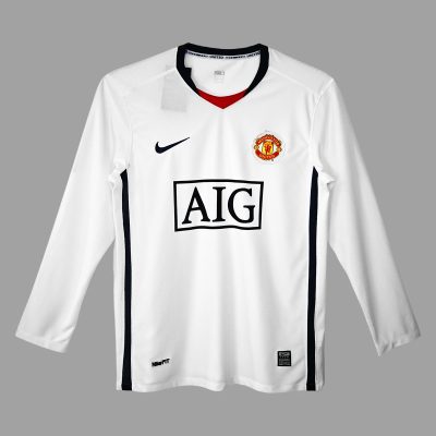 08/09 Manchester United Away Long Sleeve Retro Soccer Jersey