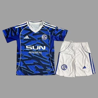 25/26 Schalke 04 Home Kids Soccer Jersey Size 16-28