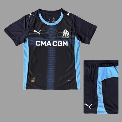 25/26 Marseille Away Kids Soccer Jersey Size 16-28