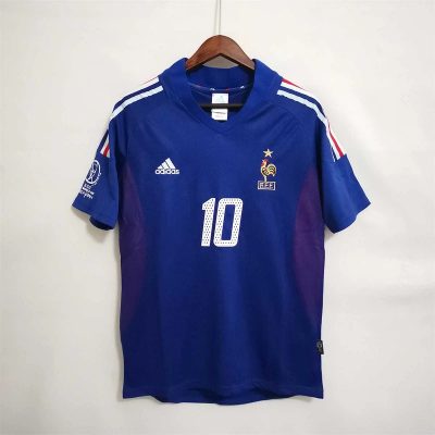 2002 France Home Retro Soccer Jersey