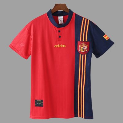 1996 Spain Home Retro Soccer Jersey