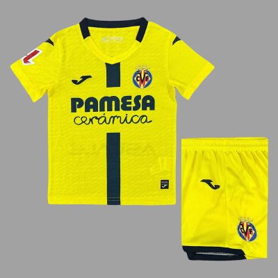 25/26 Villarreal Home Kids Soccer Jersey Size 16-28