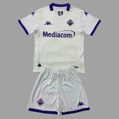 25/26 Fiorentina Away Kids Soccer Jersey Size 16-28
