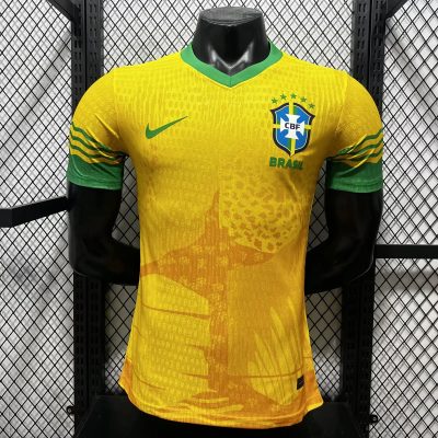 2026 Brazil Vintage Cactus Player Version Yellow Soccer Jersey