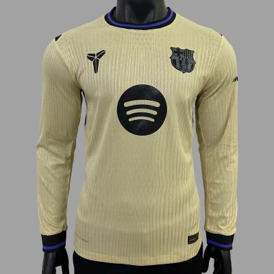 25/26 Barcelona Away Long Sleeve Player Version Soccer Jersey