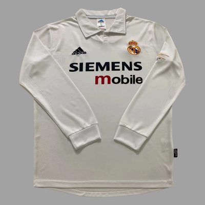 02/03 Real Madrid Home Long Sleeve Retro Soccer Jersey
