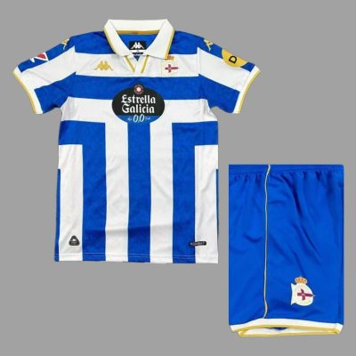 25/26 La Coruna Home Kids Soccer Jersey Size 16-28