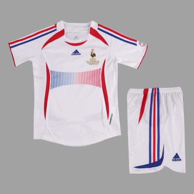 2006 France Away Kids Retro Soccer Jersey Size 16-28