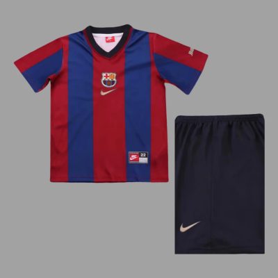 98/99 Barcelona Home Kids Retro Soccer Jersey Size 16-28