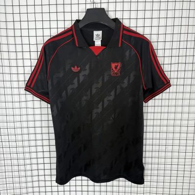 25/26 Liverpool Retro 90s Black Soccer Jersey