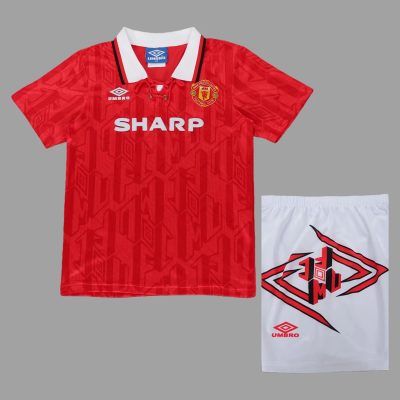 92/94 Manchester United Home Kids Retro Soccer Jersey Size 16-28