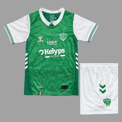 25/26 Saint-Etienne Home Kids Soccer Jersey Size 16-28