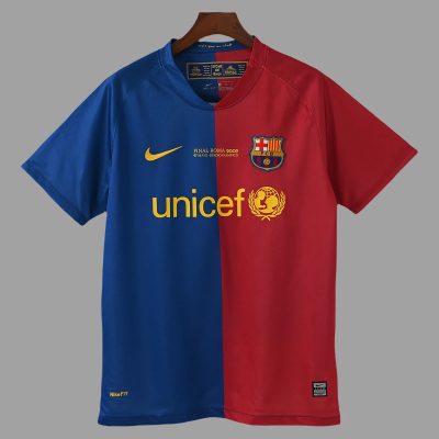 08/09 Barcelona Champions Final Home Retro Soccer Jersey