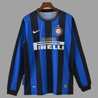 09/10 Inter Milan Home Champions Final Long Sleeve Retro Soccer Jersey