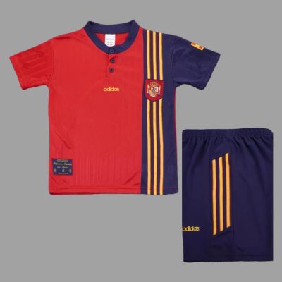 1996 Spain Home Kids Retro Soccer Jersey Size 16-28