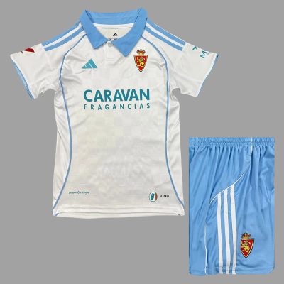 25/26 Real Zaragoza Home Kids Soccer Jersey Size 16-28