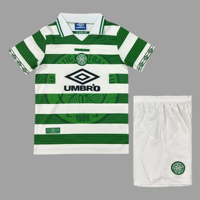 97/99 Celtic Home Kids Retro Soccer Jersey Size 16-28