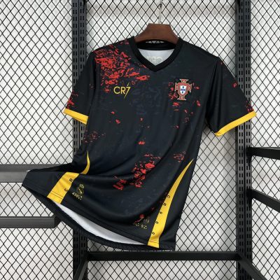 2026 Portugal Special Edition CR7 Black Red Soccer Jersey