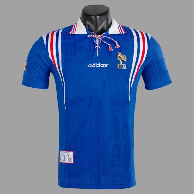 1996 France Home Retro Soccer Jersey