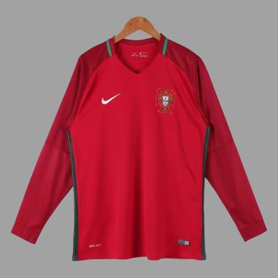 2016 Portugal home long sleeve Retro soccer jersey