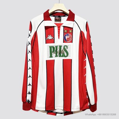 99/01 Red Star Belgrade home long sleeve retro soccer jersey size S-2XL