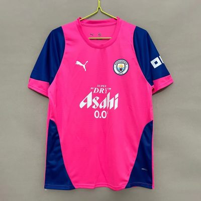 25/26 Manchester City Pink Blue Training Soccer Jersey