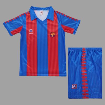 89/92 Barcelona Home Kids Retro Soccer Jersey Size 16-28