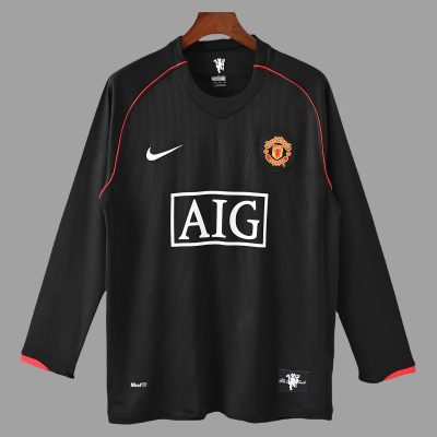 07/08 Manchester United Away Long Sleeve Retro Soccer Jersey